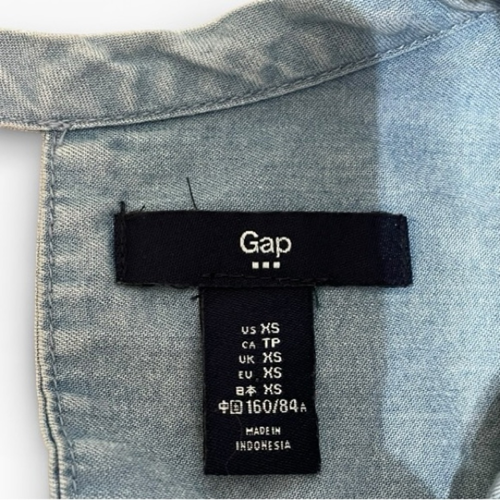 GAP Light Blue Denim Dress size: XS boho minimalist festival style - Picture 3 of 9